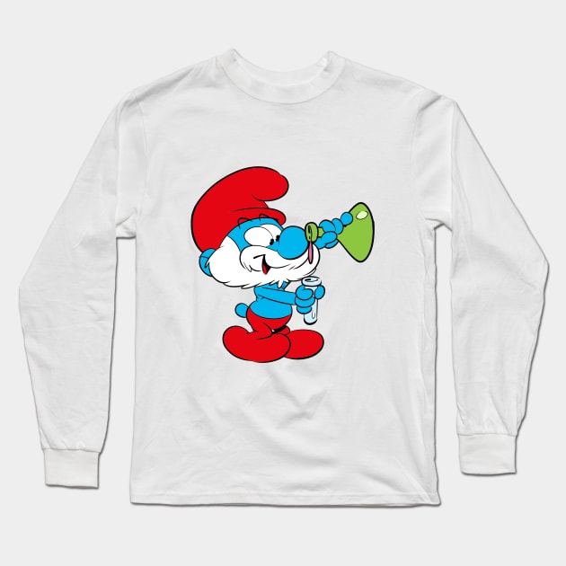 Papa smurf Long Sleeve T-Shirt by FanartFromDenisGoulet